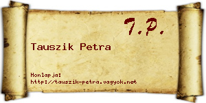 Tauszik Petra névjegykártya